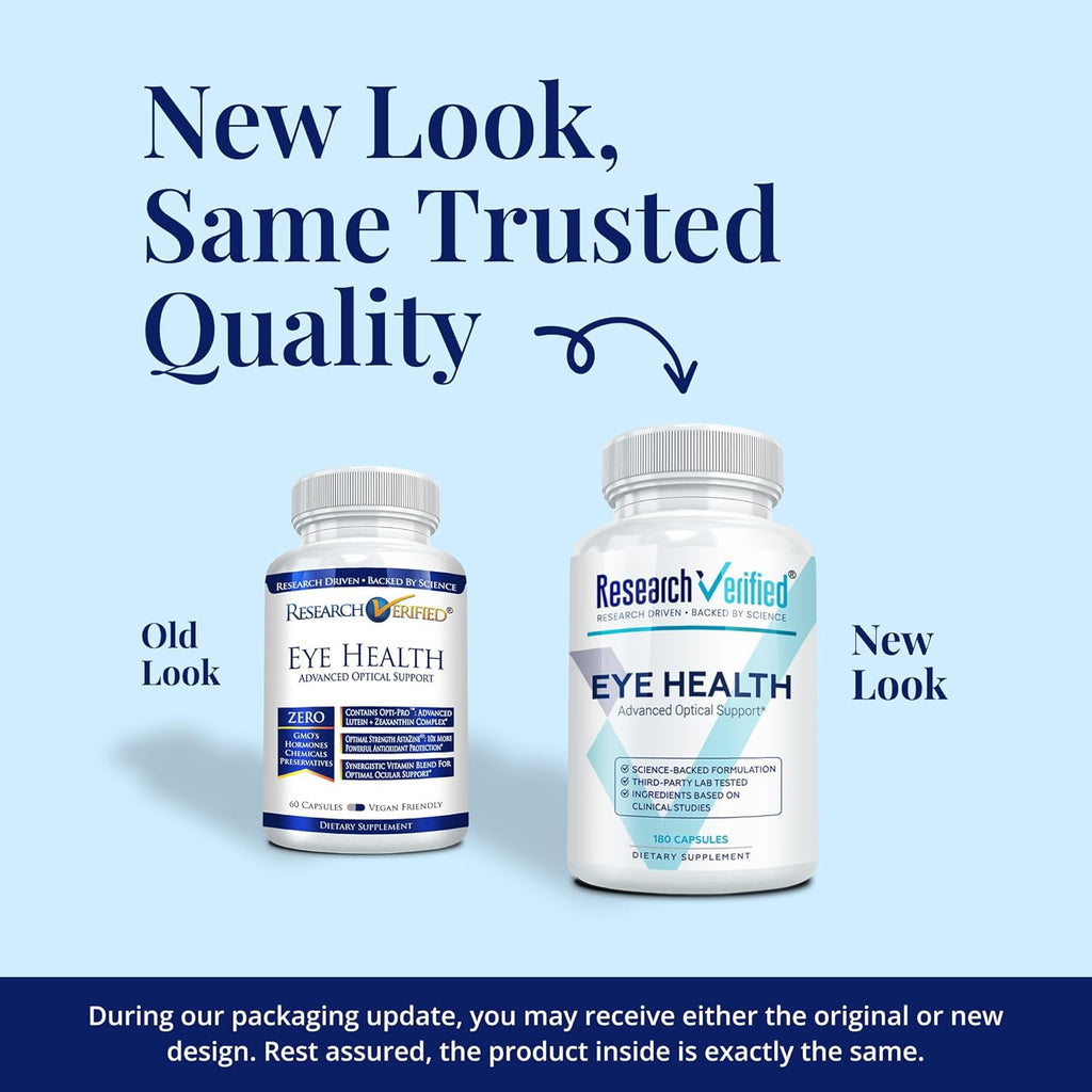 Research Verified Eye Health - Complejo de Vitaminas A, B, C y E - 360 Cápsulas (6 Meses)