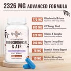 Resciency Suplemento Mitocondrial 2326 mg - ATP, CoQ10, PQQ, Vitaminas - 120 Cápsulas