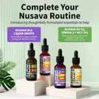 NUSAVA Pack de 2 Gotas de Vitamina B12 5000mcg - Sublingual con Complejo B - Metilcobalamina - Vegano, Sabor Uva
