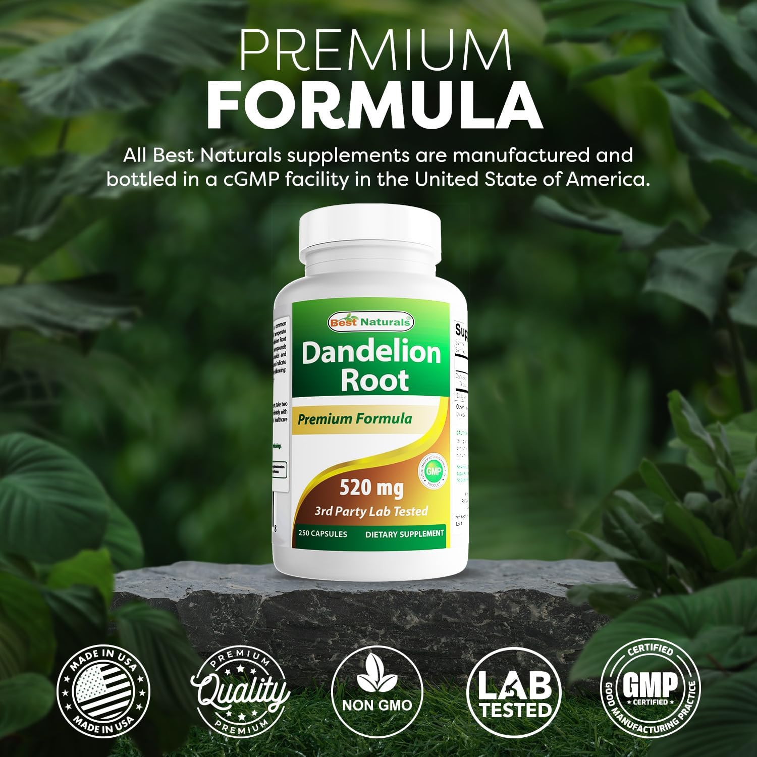 Best Naturals Raíz de Diente de León 520 mg, 250 Cápsulas