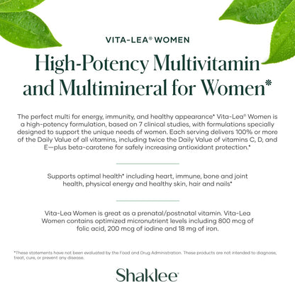 Shaklee Vita-Lea Women Multivitamínico y – Fortalecimiento del sistema inmunitario: Las vitaminas C, D y el zinc – Image 4