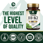 Nature's Peak Vitamina D3 K2 - 4000 UI D3 + K2 MK7 - 240 Cápsulas Blandas