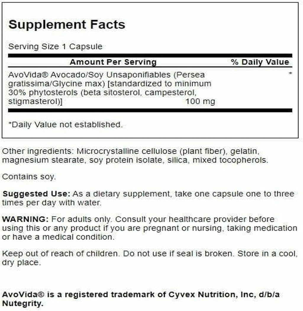 Swanson Avovida 100 mg, 60 Cápsulas