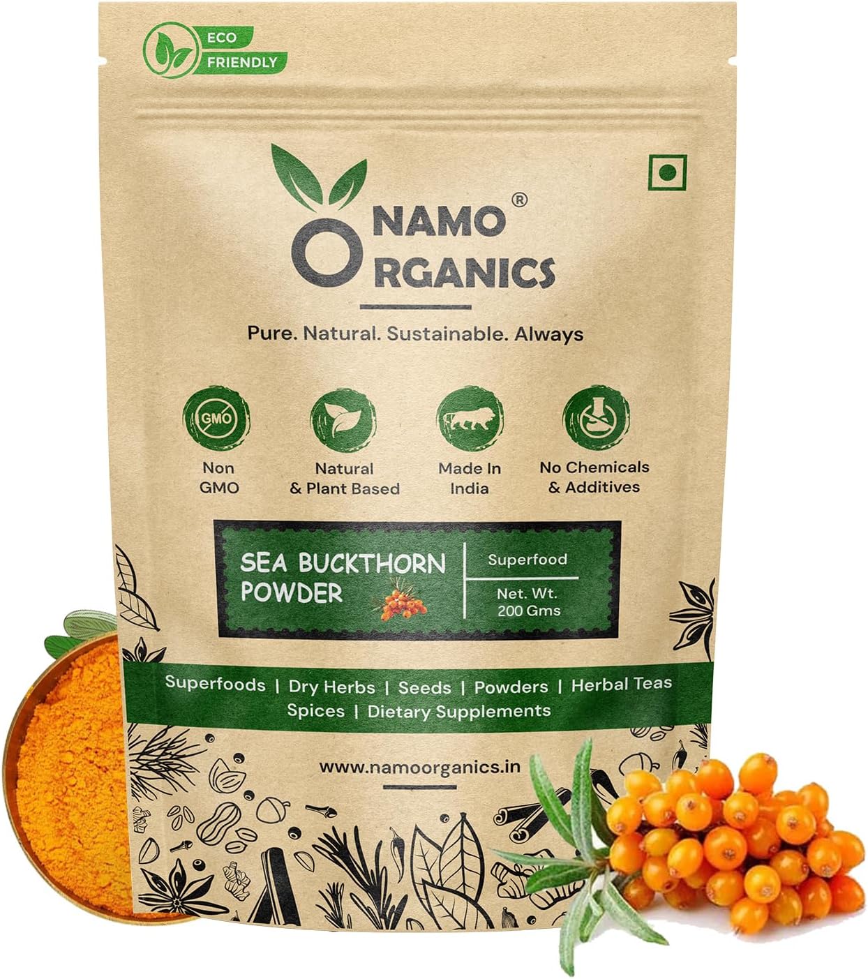 Namo Organics Sea Buckthorn Berry Powder - 200 g