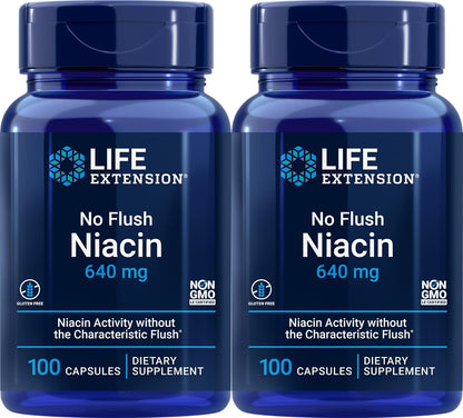 Life Extension No Flush Niacin, 100 Cápsulas – Metabolismo energético normal: La niacina contribuye al metabolismo – Image 1