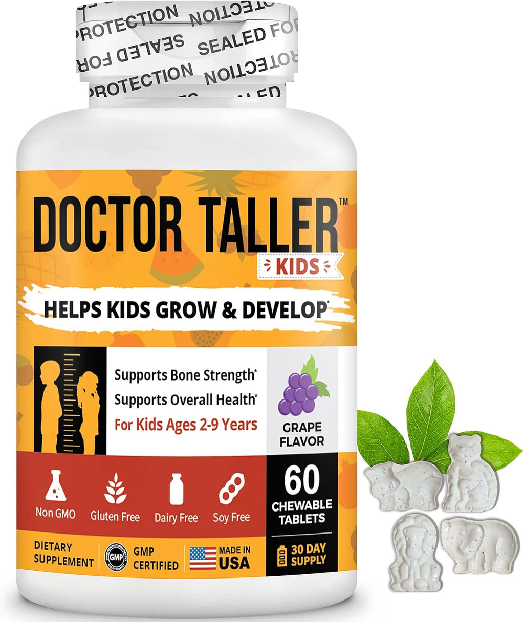 NuBest Doctor Taller - Suplemento para la Salud Ósea con Calcio, Vitamina D3 y K2 para Niños (8+) - 60 Cápsulas Veganas