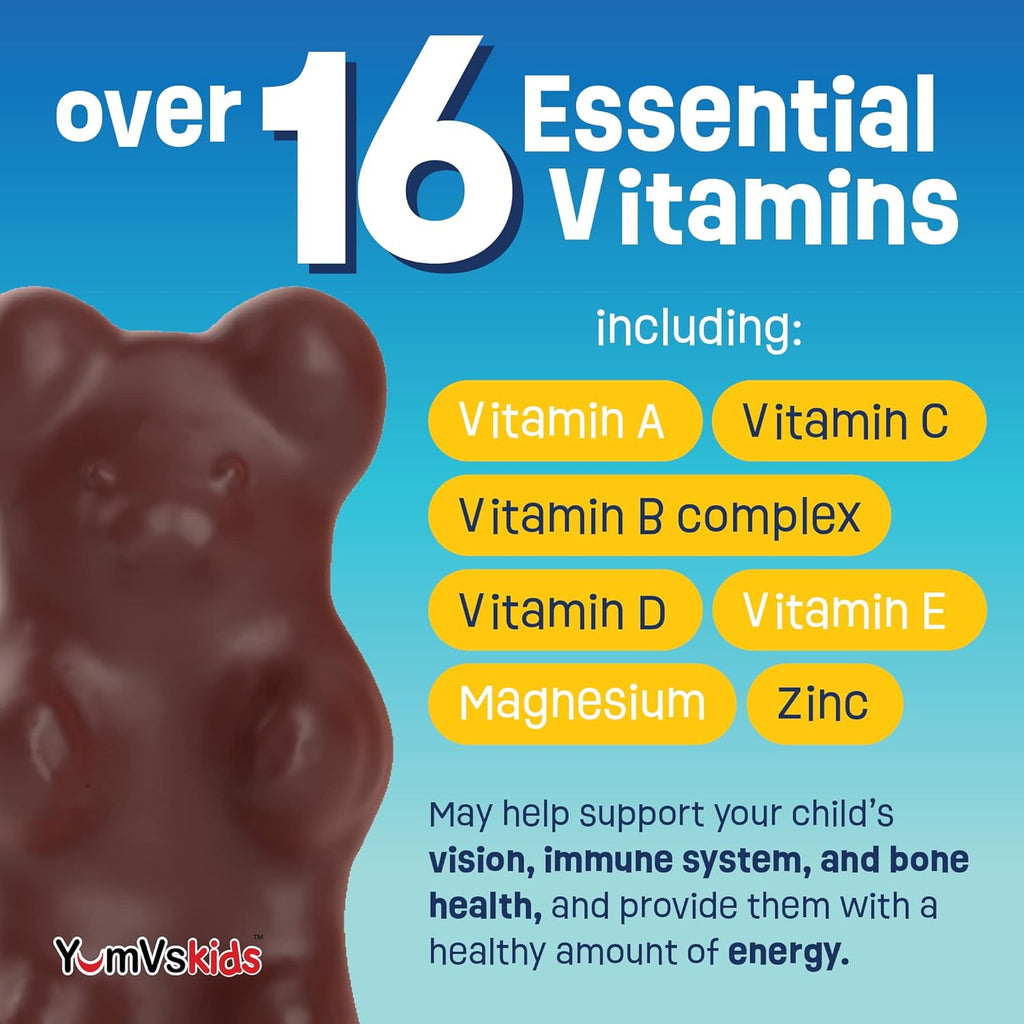 YUM-V'S Ositos de Chocolate Multivitamínicos para Niños - 60 Ositos de Chocolate Multivitamínicos