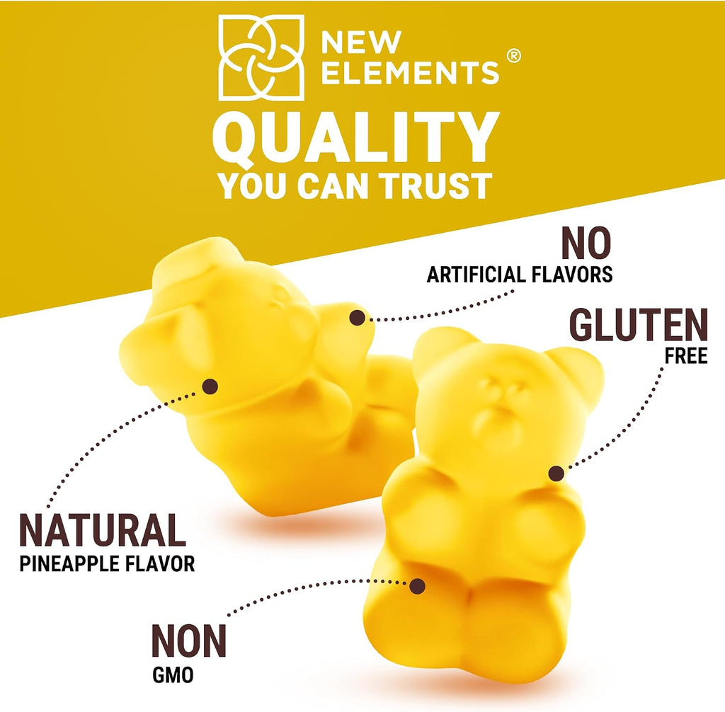 New Elements Vitamin D3 K2 Gummies 10000 IU con Calcio 100mg