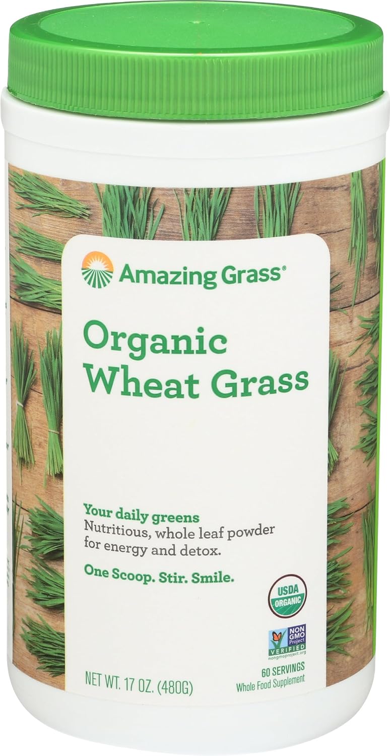 Amazing Grass Organic Wheat Grass Powder - 100% Whole Leaf - 60 Servings
