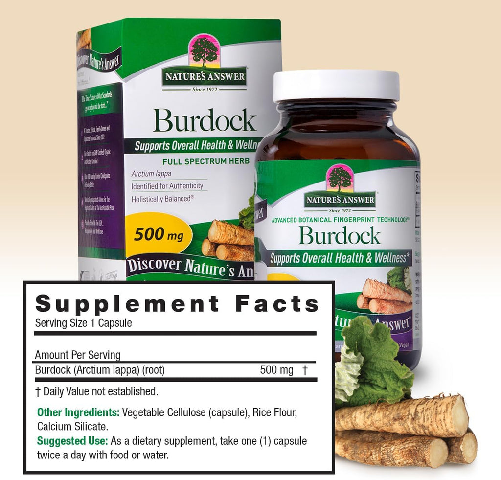 Nature's Answer Burdock Root, 90 Capsules