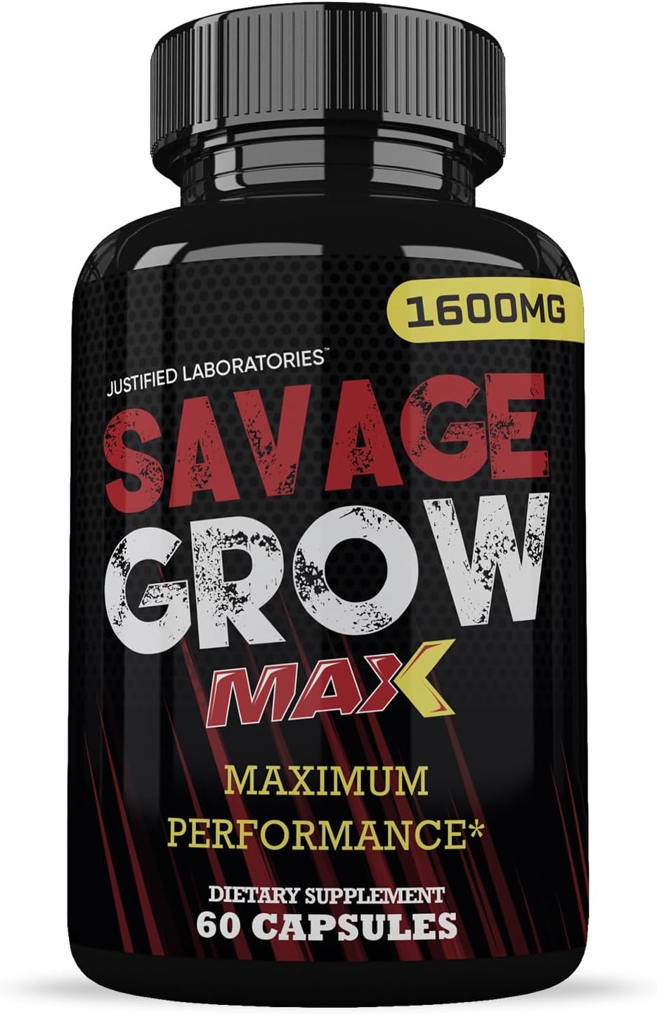 (2 Paquete) Savage Grow Max 1600MG Fórmula Avanzada para la Salud Masculina 120 Cápsulas