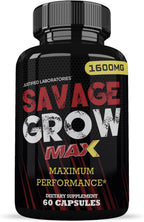(2 Paquete) Savage Grow Max 1600MG Fórmula Avanzada para la Salud Masculina 120 Cápsulas