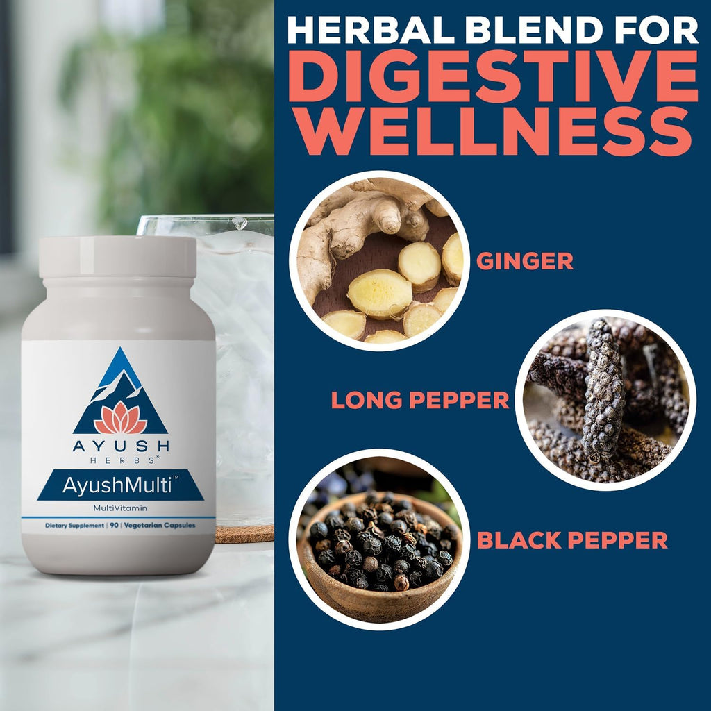 Ayush Multi - Multivitamínico Completo con Yodo y Zinc para Hombres y Mujeres - 90 Cápsulas