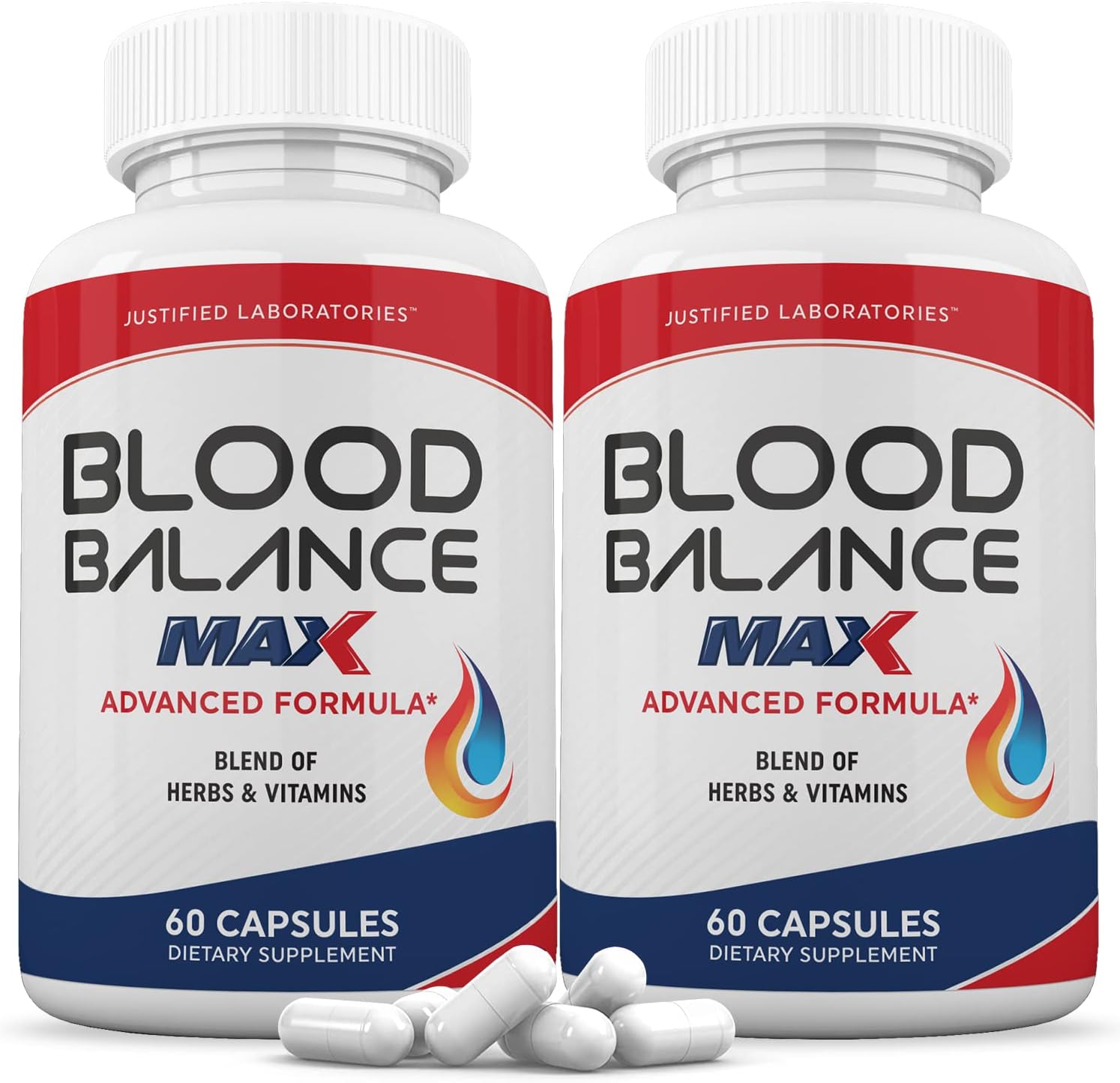 Justified Laboratories Blood Balance Max, 60 Cápsulas (Paquete de 2) - Fórmula Avanzada de Apoyo Circulatorio con Hierbas y Vitaminas