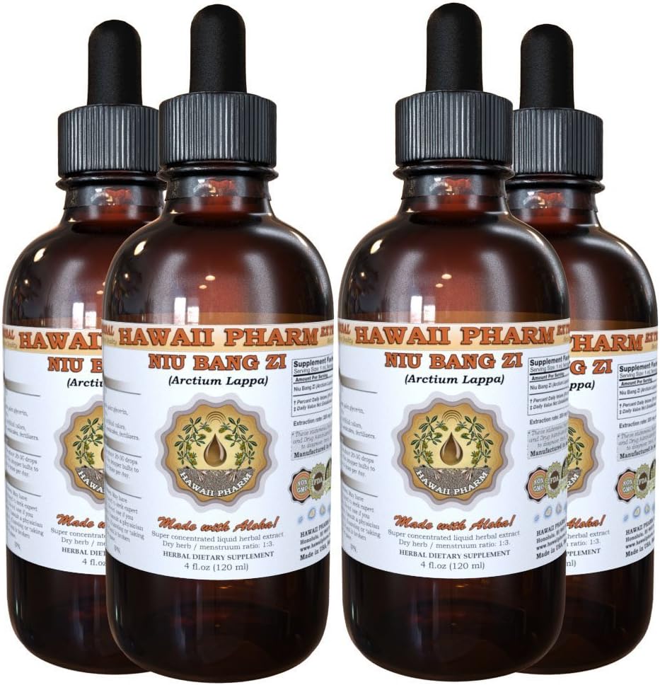 Liquid Extract of NIU Bang Zi (Burdock) - Arctium Lappa Seed - Herbal Supplement - 4 fl oz (118 ml)