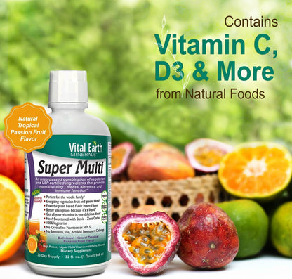 Vital Earth Minerals Super Multi - Multivitamínico Líquido con Ácido Fúlvico, 2 Pack de 946 ml + Vaso de 30 ml – Image 4