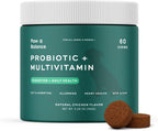Paw Balance Probióticos y Multivitamínicos para Perros - 60 Masticables con Omega 3 y Calostro