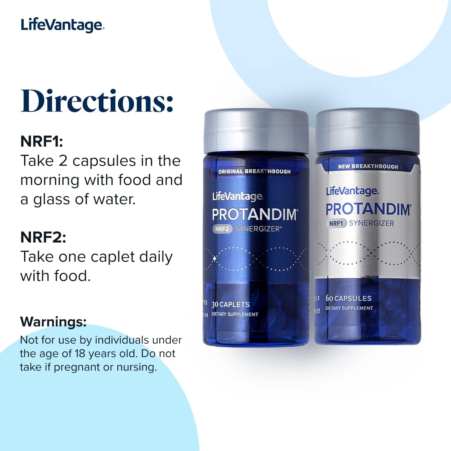 LifeVantage Protandim Dual Synergizer - 90 Cápsulas - Activadores NRF1 y Nrf2