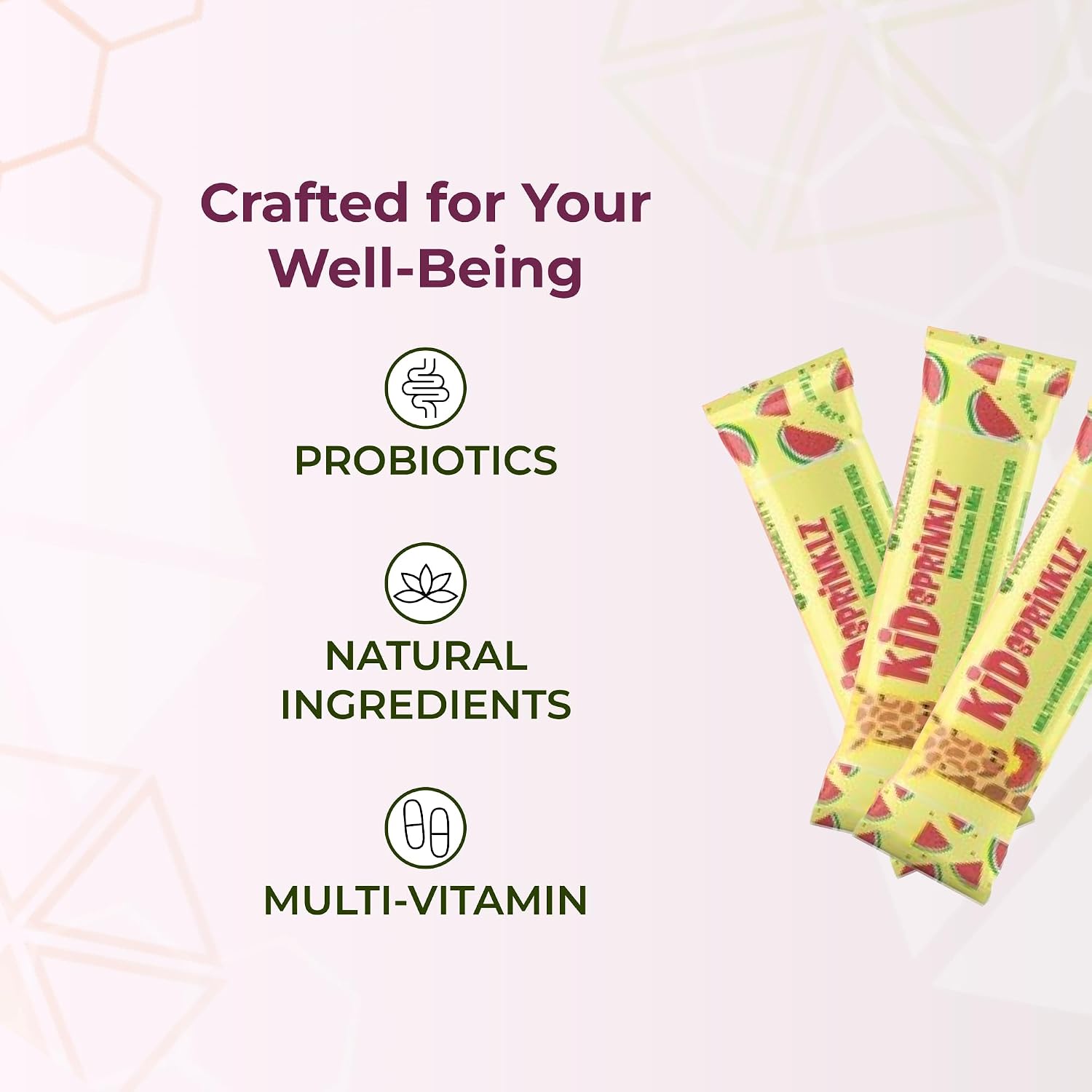 Youngevity Kidsprinklz Multivitamínico en Polvo Sabor Sandía - Multivitaminas y Probióticos para Niños - 30 Dosis