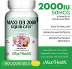 Maxi Health Vitamina D3 2000 UI - 180 Comprimidos
