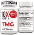 10X Health TMG - Suplemento de Trimetilglicina para Hígado, Corazón y Energía - 60 Cápsulas