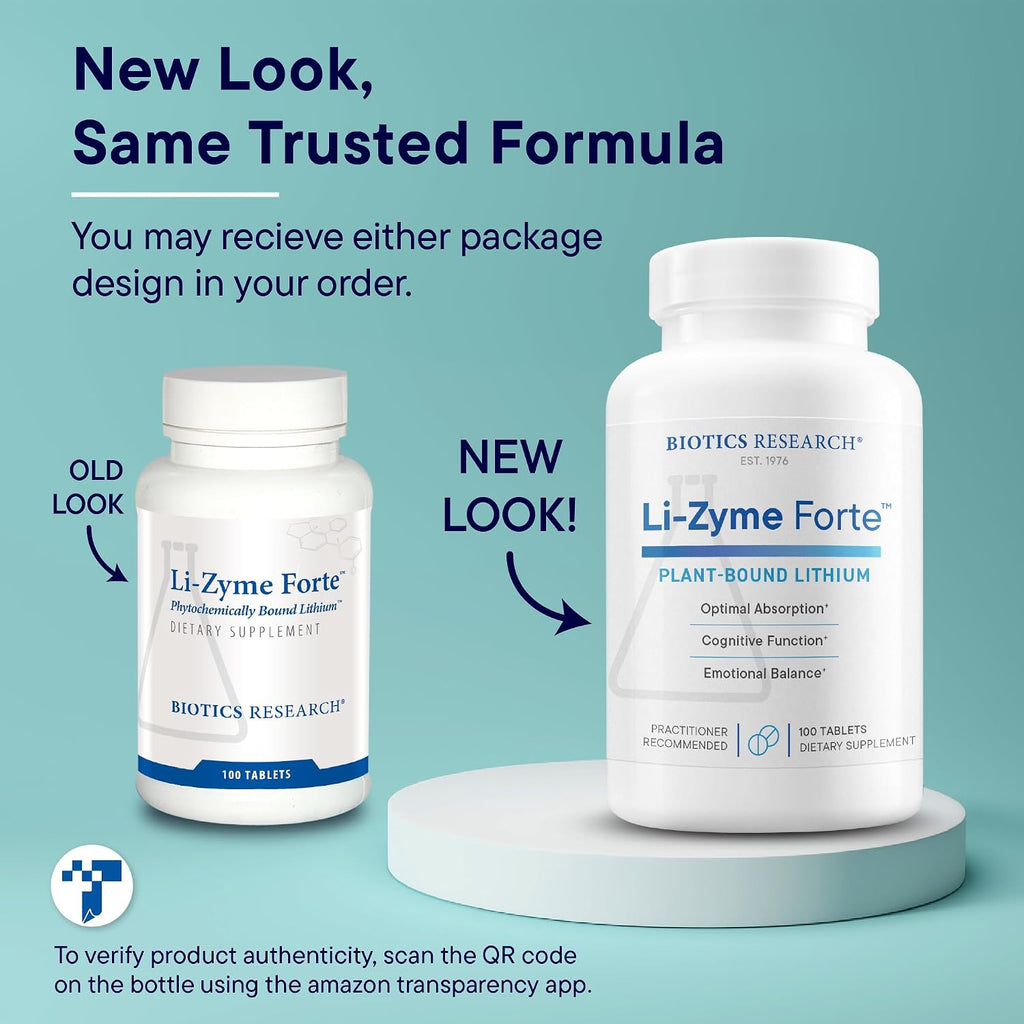 Li-Zyme Forte - Litio de Origen Vegetal con Enlace Fitoquímico, 100 Comprimidos