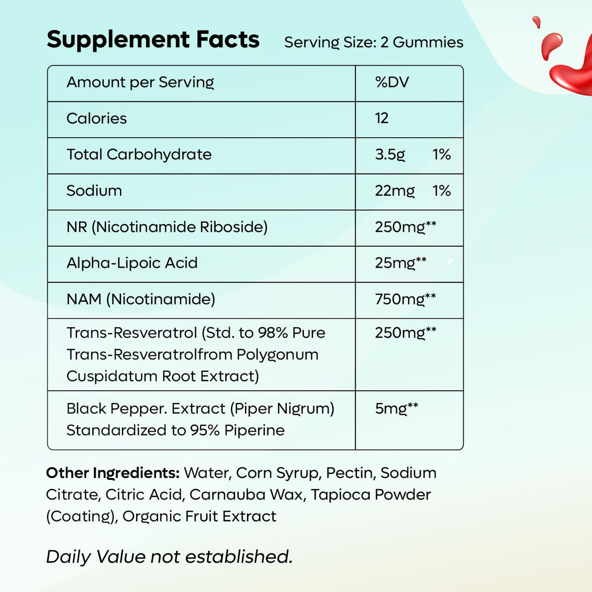 NAD Gummies 1000mg | Suplemento NAD+ Sin – Función cognitiva: Un adecuado nivel de NAD+ puede contribuir a – Image 2