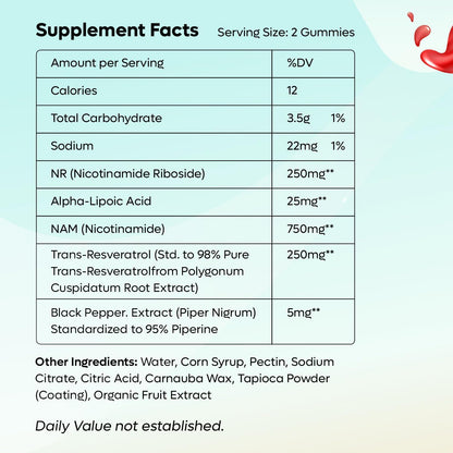 NAD Gummies 1000mg | Suplemento NAD+ Sin – Función cognitiva: Un adecuado nivel de NAD+ puede contribuir a – Image 2