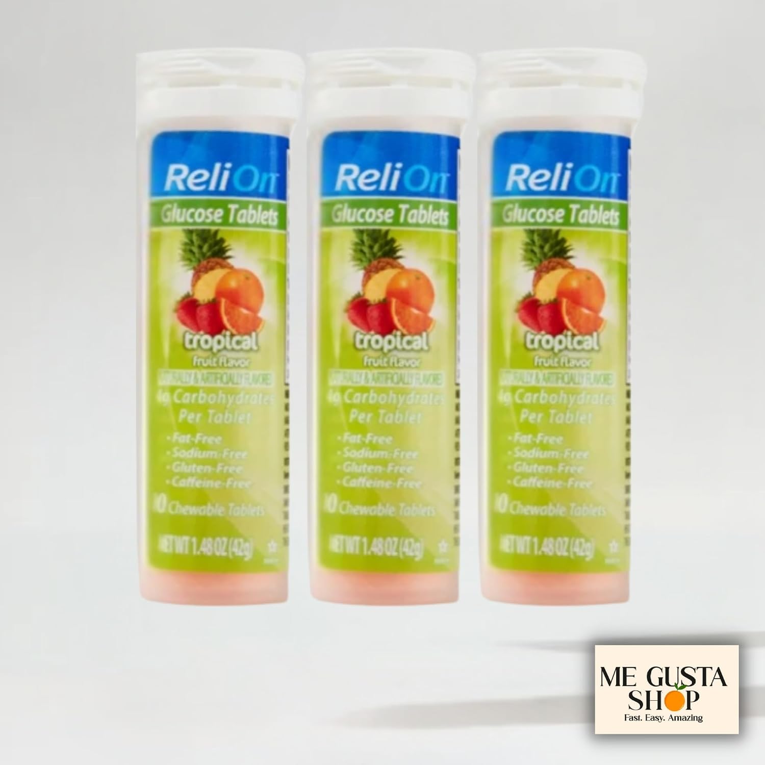 Comprimidos de Glucosa Sabor Fruta Tropical - Pack de 3 (30 Unidades)