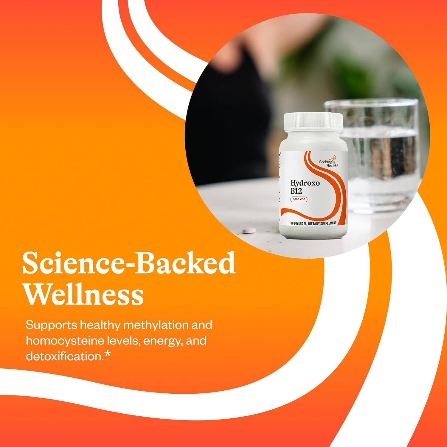 Seeking Health Hydroxo B12 - Vitamina B12 2000 mcg, 60 Pastillas para Apoyo Energético y de Metilación