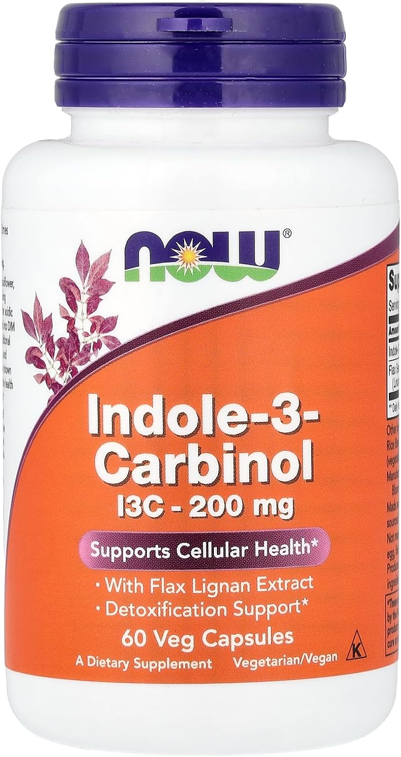 NOW Foods Indol-3-Carbinol 200 mg - 60 Cápsulas Vegetales