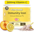 Feel Goods Immunity Icon, Polvo de Apoyo Inmunitario con Vitamina C - 500mg Vitamina C, Saúco, Jengibre, Cúrcuma y Vitaminas Clave para la Salud Inmunitaria Diaria - Mezcla para Bebida Sin Azúcar y Sin Cafeína