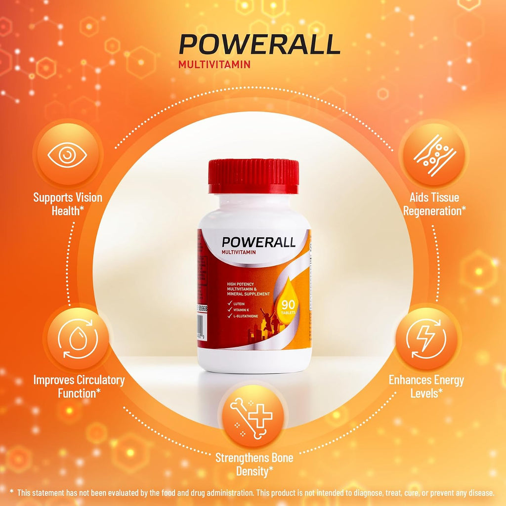 PowerAll Multivitamínico Ocular con Luteína para Adultos, 90 Comprimidos