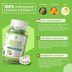 Lukaree Gominolas de Soursop Graviola - 2 Paquetes - Extracto Concentrado con Vitamina C y Zinc - 60 Gominolas