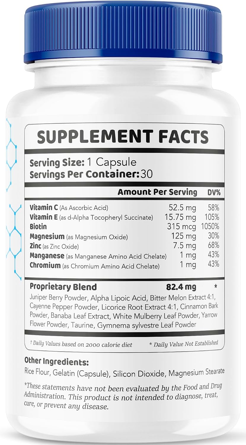 Gluctose Advanced Blood Support - Complemento Alimenticio en Cápsulas, 30 Unidades