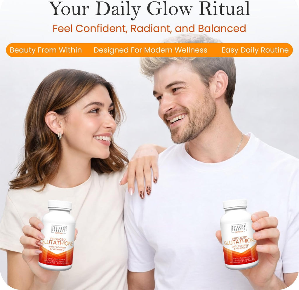 Complejo Avanzado de Glutatión 500mg con Fucoidan y Vitamina C, 60 Cápsulas