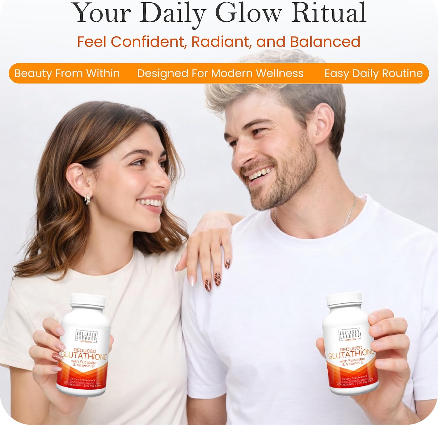 Complejo Avanzado de Glutatión 500mg con Fucoidan y Vitamina C, 60 Cápsulas
