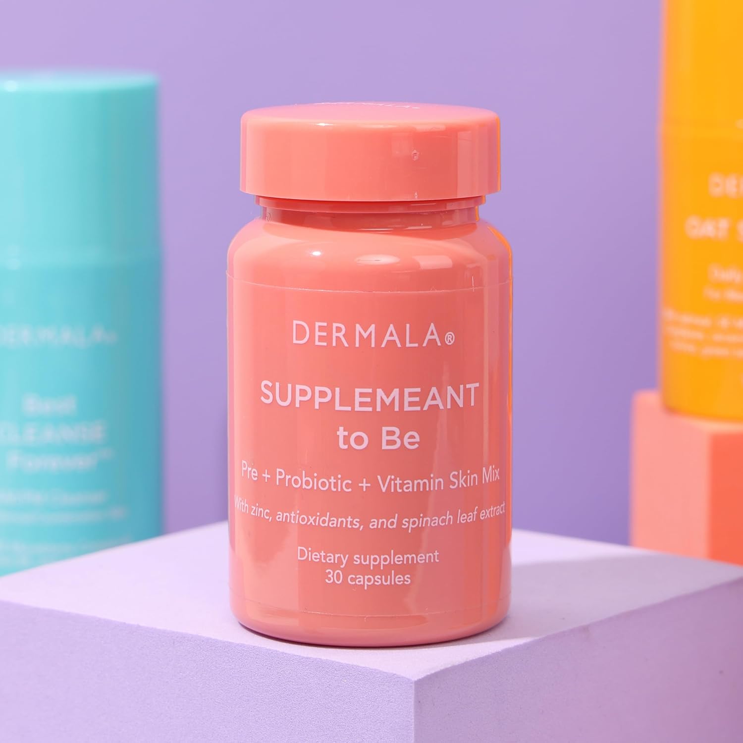 Dermala #FOBO SUPPLEMEANT to Be Acné - Suplemento con Prebióticos, Probióticos, Vitaminas y Zinc