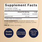 NatureBell Biotina 10000mcg + Ácido Hialurónico 25mg | 360 Cápsulas Blandas de Aceite de Coco