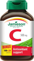 Jamieson Vitamina C, 500mg, Tamaño Extra 100+20 Caplets - Apoyo Antioxidante