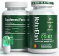 NaturElan Vitamina D3 K2 - 20.000 UI D3 + 200 mcg K2 (MK-7), 180 Cápsulas, Vegano, Sin Gluten