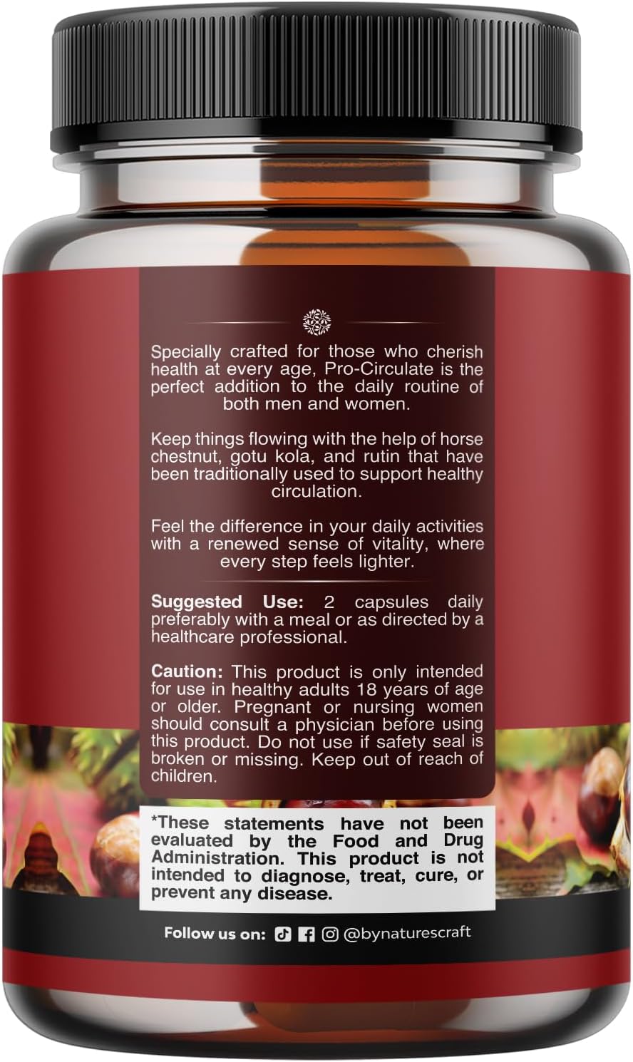 Natures Craft Suplemento para Venas - Extracto de Castaño de Indias - 60 Cápsulas Veganas