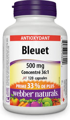 Webber Naturals Concentrado de Arándano 36:1 Cápsulas, 500mg 120 Cápsulas
