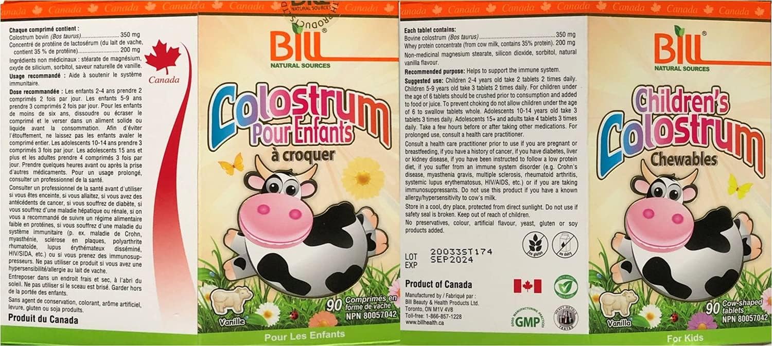 Bill Beauty Calostro Infantil, 90 comprimidos masticables