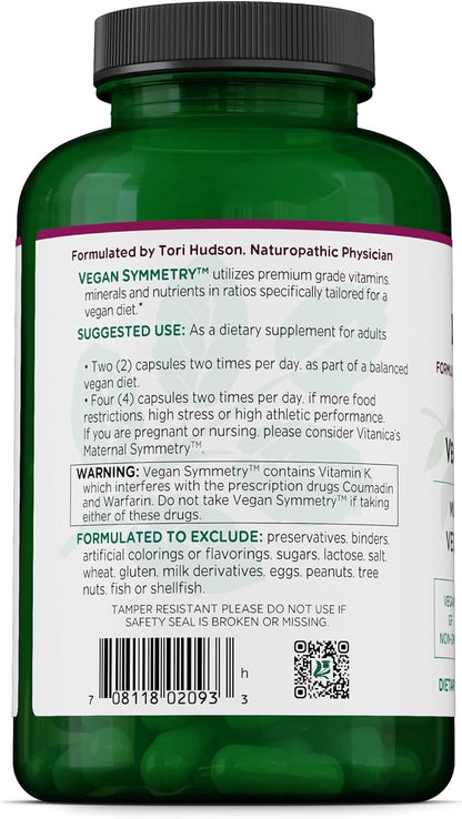 Vitanica Vegan Symmetry - Multivitamínico – Energía y vitalidad: El complejo B, incluido el L-5-MTHF (forma activa – Image 3