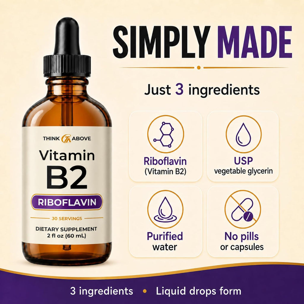 Think Above Vitamina B2 Riboflavina Gotas Líquidas - 60 ml