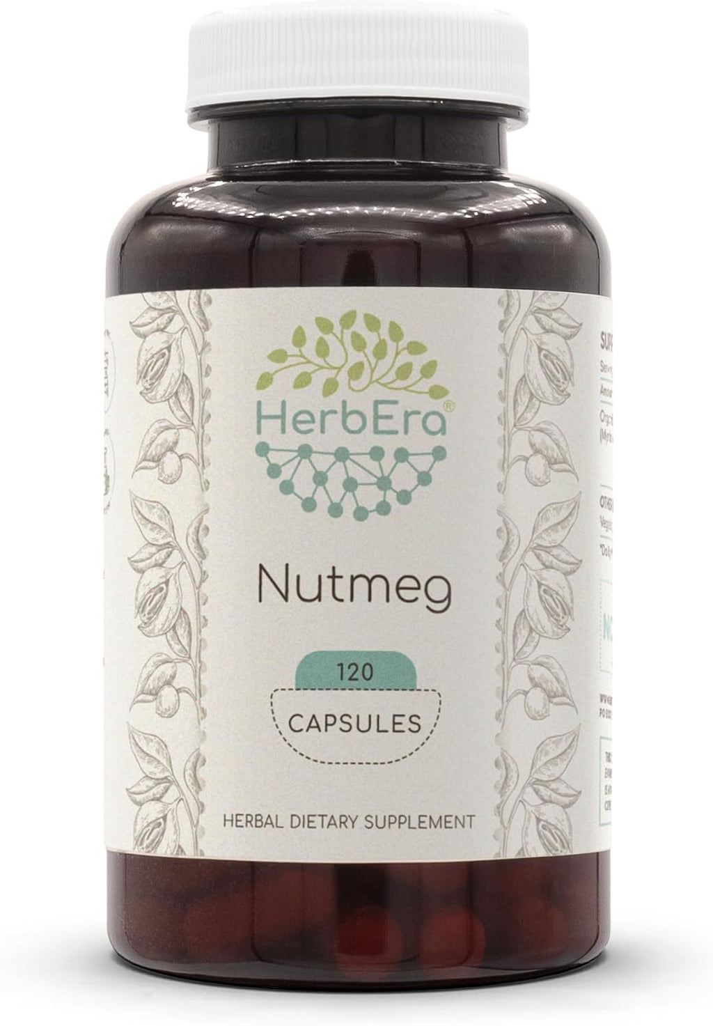 HerbEra Nuez Moscada Orgánica 500 mg - 120 Cápsulas