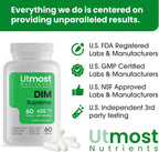 Suplemento DIM 455 mg para Mujer - 60 Cápsulas con Brócoli y Bioperine | Equilibrio Hormonal