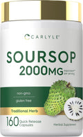 Carlyle Hojas de Guanábana | 160 Cápsulas | Hierba Tradicional | Complemento Alimenticio No OGM, Sin Gluten
