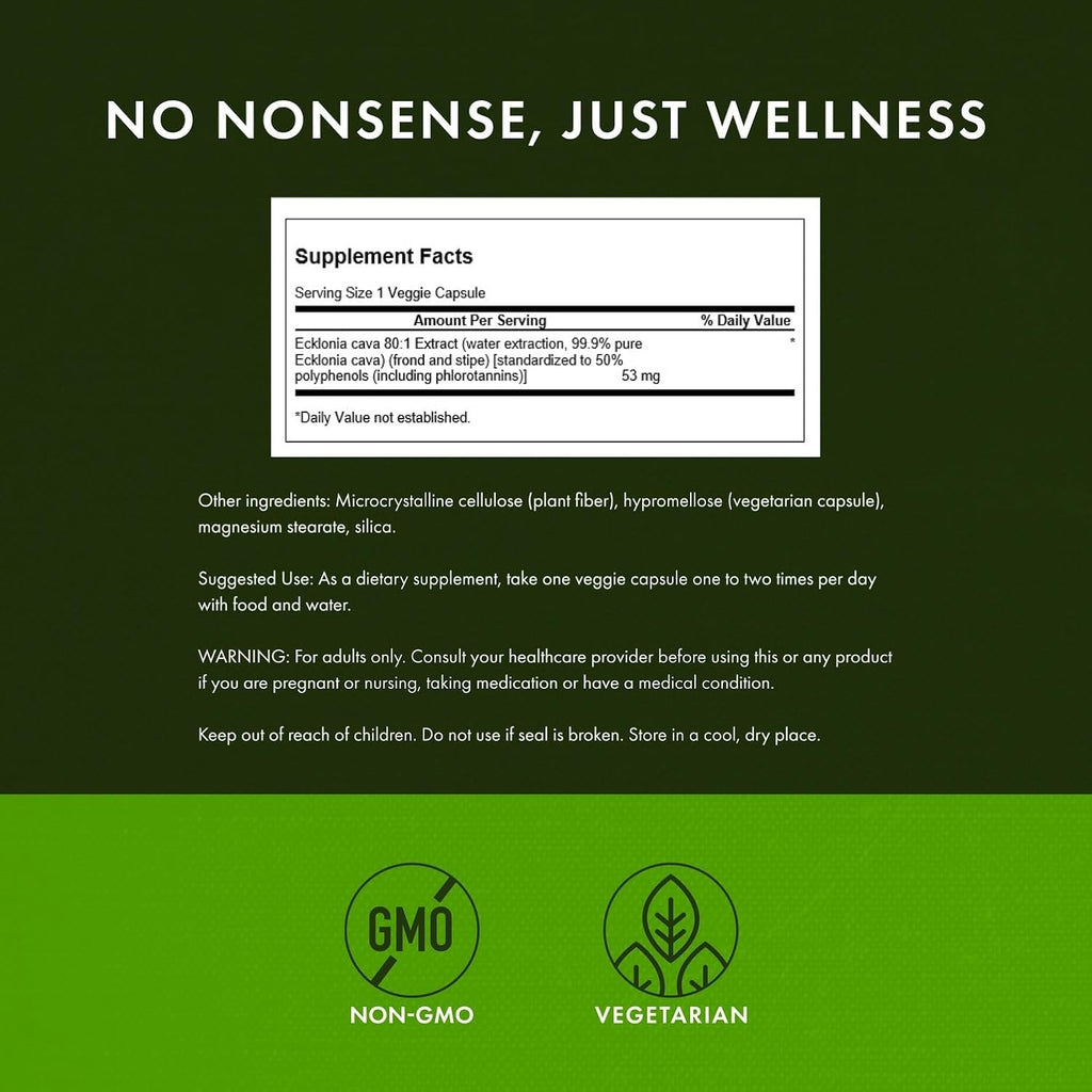 Swanson Ecklonia Cava Extract - Extracto de Ecklonia Cava Estandarizado - 30 Cápsulas Veganas (2 Paquetes)